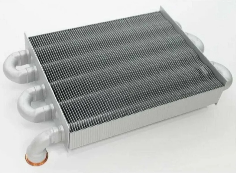 Теплообменик основной 225 мм, 24 кВт медный (Ariston BS/Clas/Genus, Baxi ENCl, Viessmann A1JB,Varme)